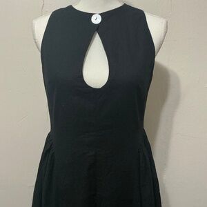 Linen/ Cotton Blend Black Commense Dress Size M